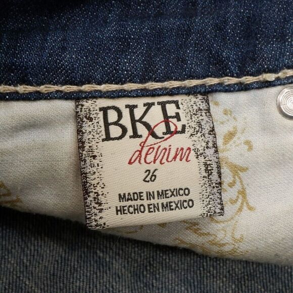 BKE Starlite Jeans 26 Womens Crop Capri Low Rise Blue Denim Stretch 28x19.5 - Picture 7 of 13